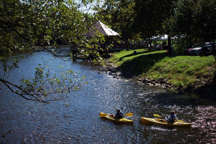 Paddlers on the Huron River