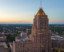 Sunset photograph of the Fisher Building | Neighborhood Guide to Live in New Center Detroit