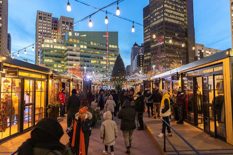 Downtown Detroit markets in the winter