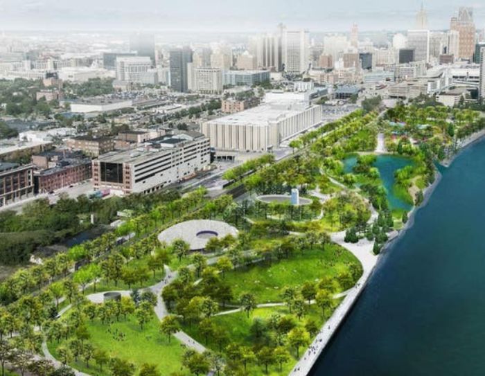 The 22-acre Ralph C. Wilson, Jr. Centennial Park will dramatically transform Detroit's west riverfront.