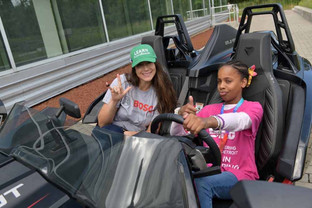 Students from the Engineering Society of Detroit's Girls in Engineering Academy visited Bosch USA's Plymouth campus