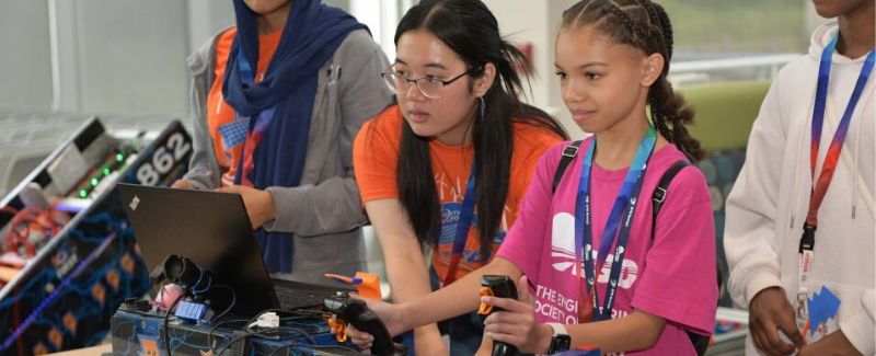 Students from the Engineering Society of Detroit's Girls in Engineering Academy visited Bosch USA's Plymouth campus