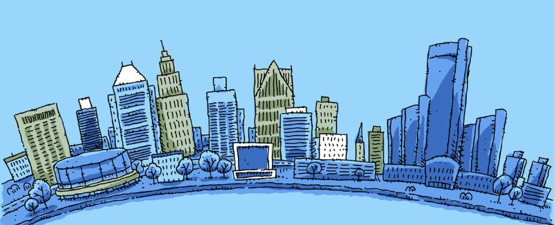 Illustration of Downtown Detroit