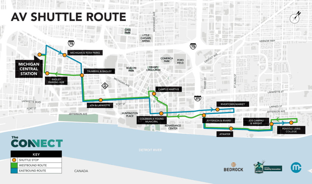 Connect shuttle route